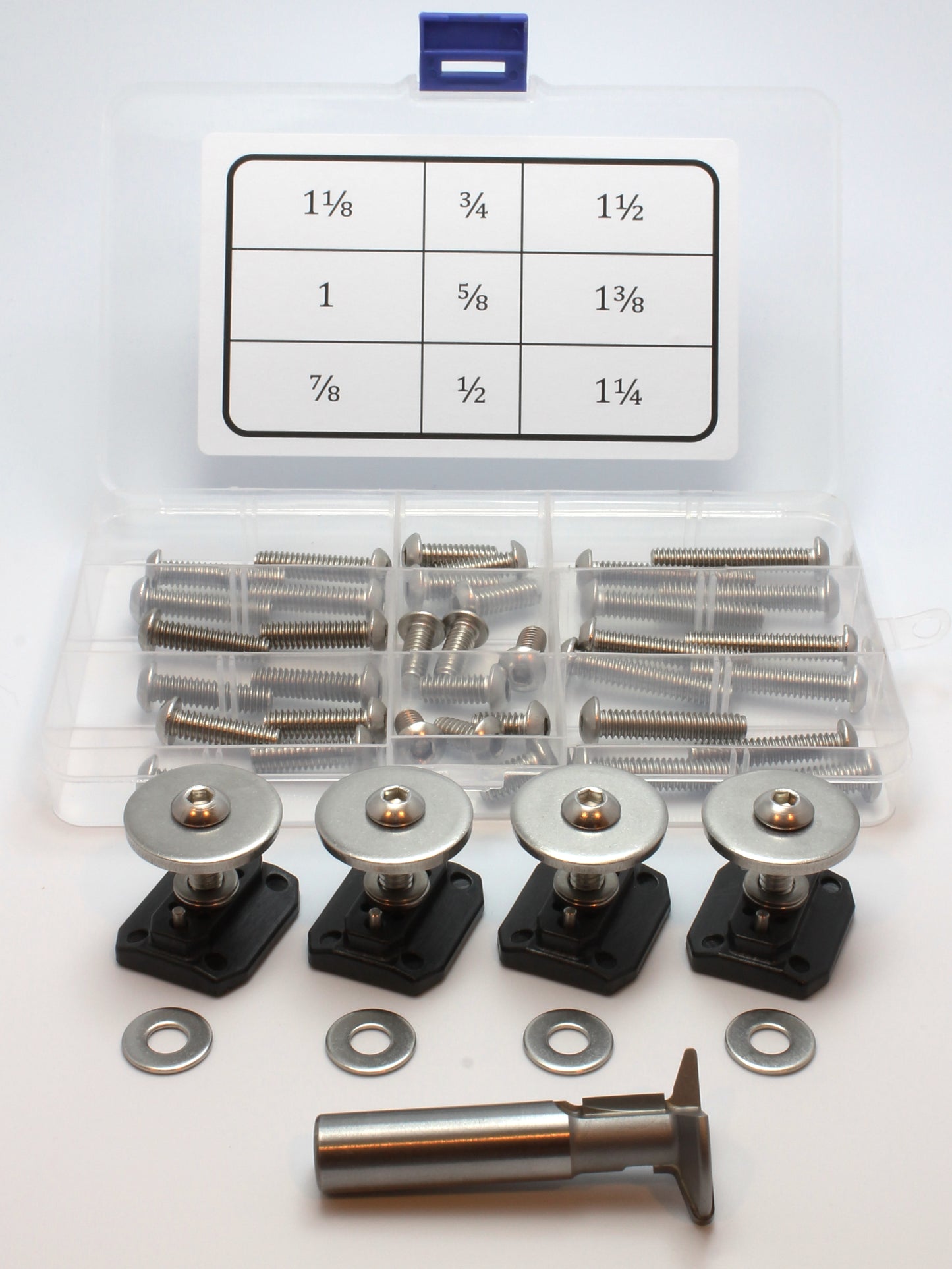 A WoodAnchor Essebtial Starter Kit includes all of the components shown in this photo