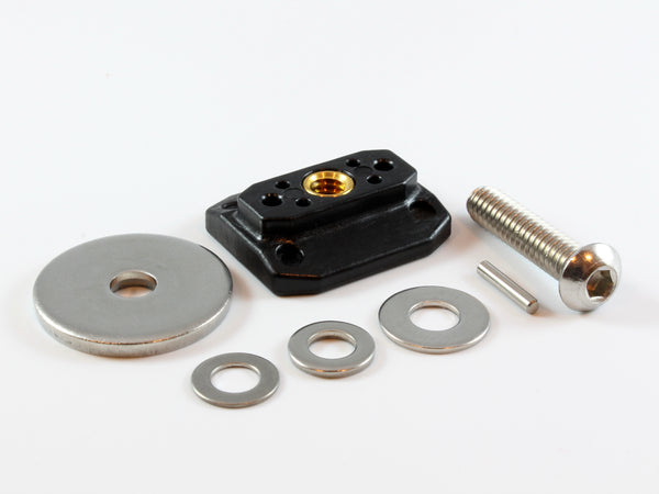 A WoodAnchor button-head clamping kit includes all of the components shown in this photo