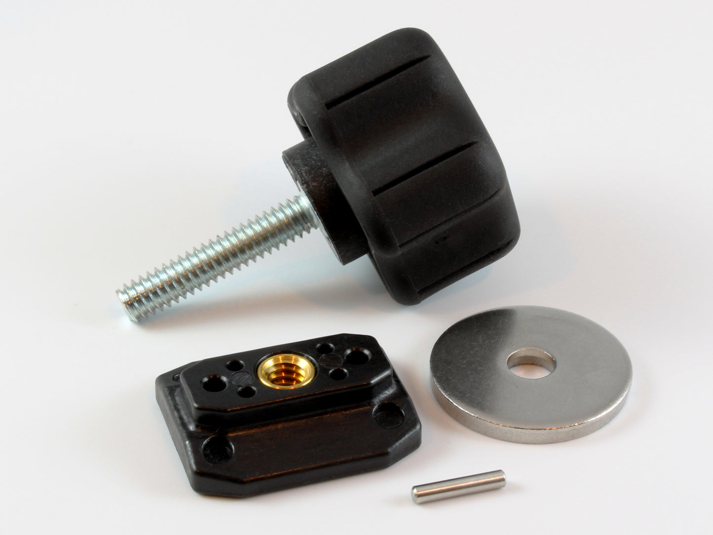 A WoodAnchor Male Knob Clamping Kit includes all of the components shown in this photo