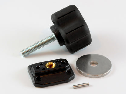 A WoodAnchor Male Knob Clamping Kit includes all of the components shown in this photo