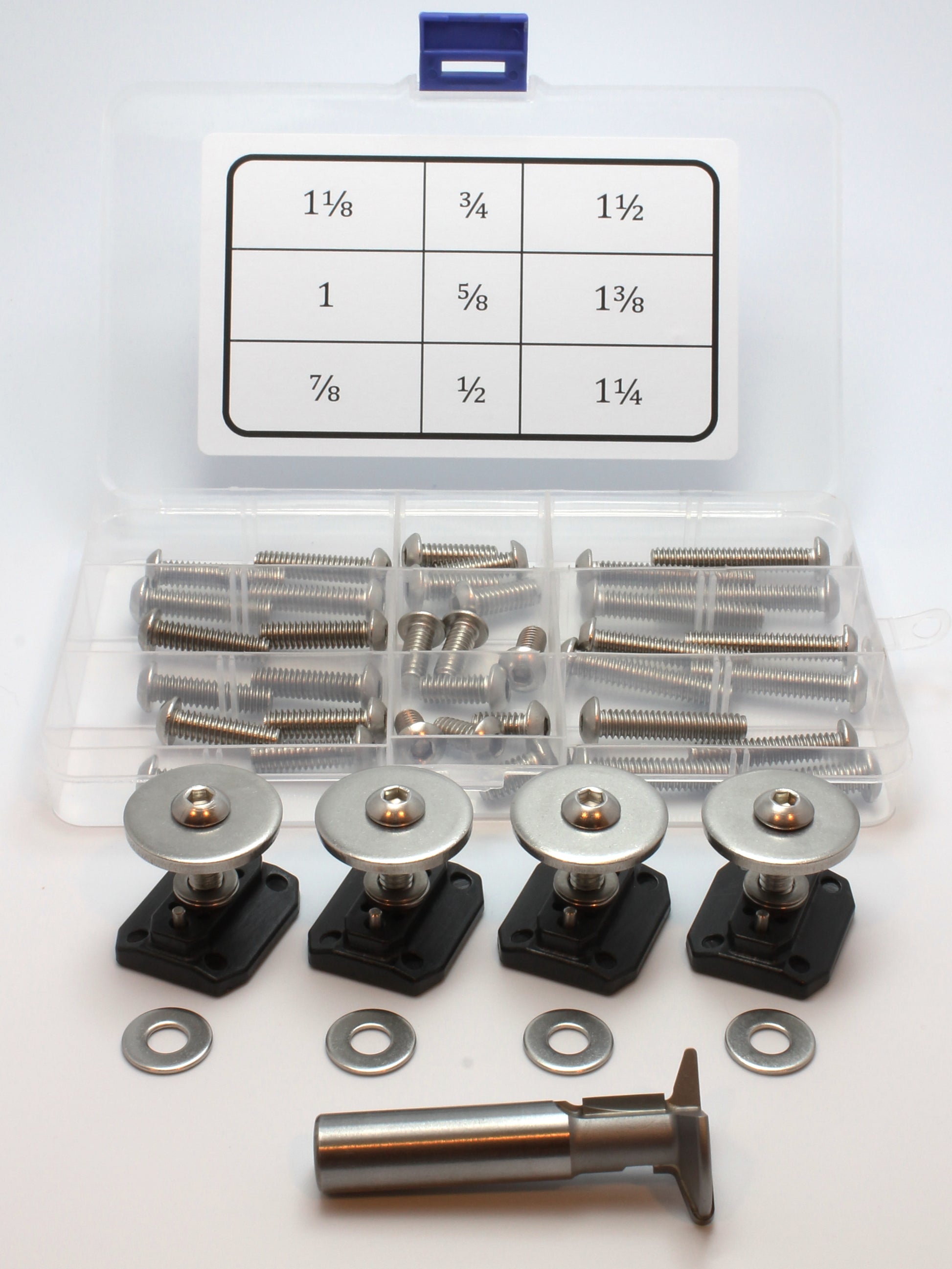 A WoodAnchor Essebtial Starter Kit includes all of the components shown in this photo