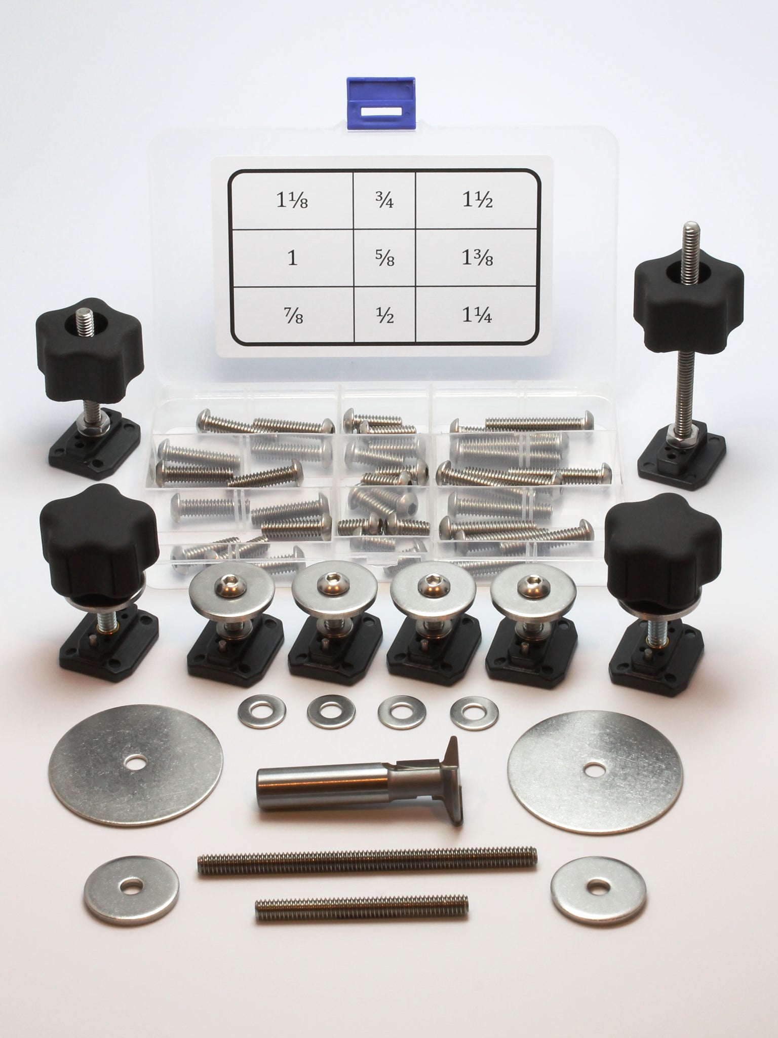 A WoodAnchor Premium Starter Kit includes all of the components shown in this photo