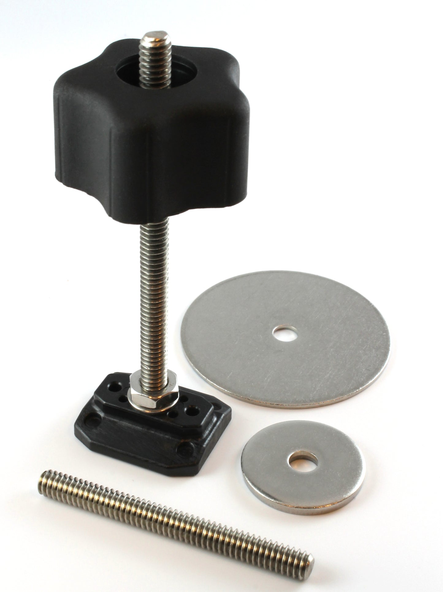 A WoodAnchor Female Knob Clamping Kit includes all of the components shown in this photo