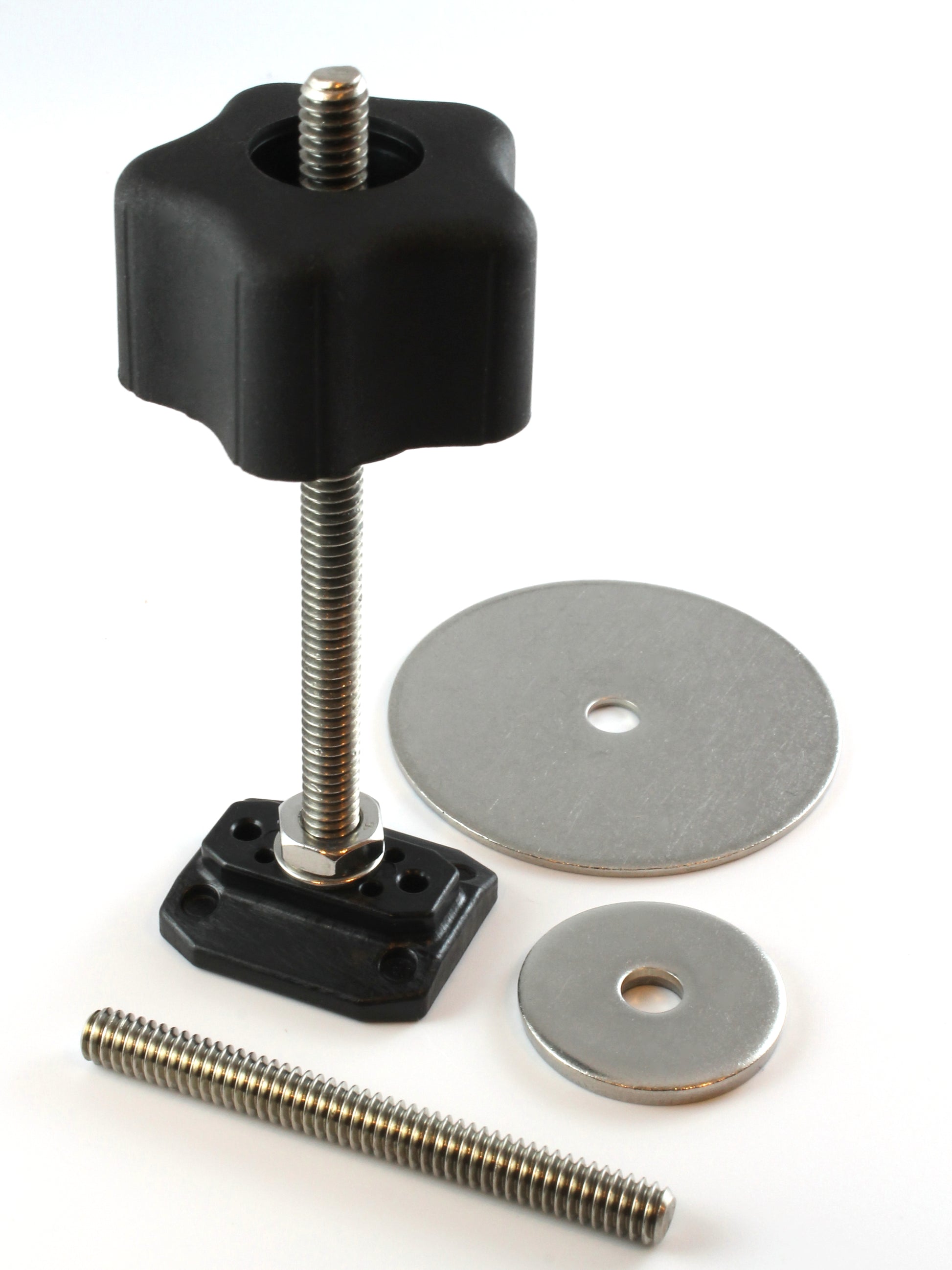 A WoodAnchor Female Knob Clamping Kit includes all of the components shown in this photo